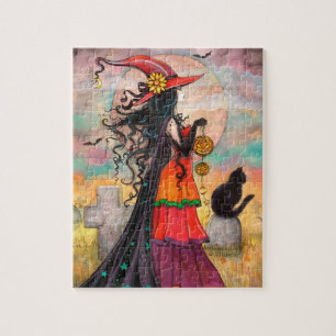 Heksen Weg Fantasie Halloween Kunst van Molly Harr Legpuzzel