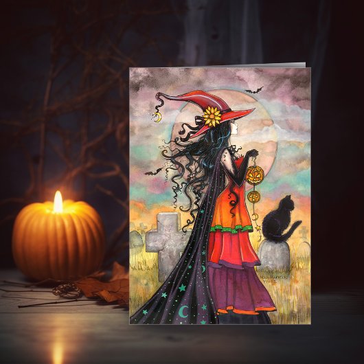 Heksen Weg Halloween Heksen Kunst Kaart