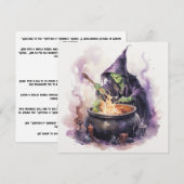 "Heksen & Whiskey Whirl" Halloween Kaart (Voorkant / Achterkant)