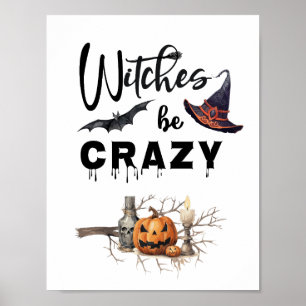Heksen worden gek Halloween Poster