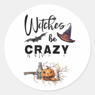 Heksen worden gek Halloween Ronde Sticker