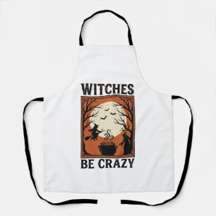 Heksen zijn gek Vintage Halloween T-shirt ontwerp  Schort