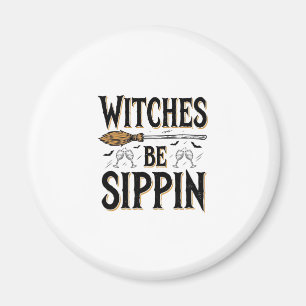 Heksen Zijn Slurpen Vintage Halloween Drink Shirt_ Magneet