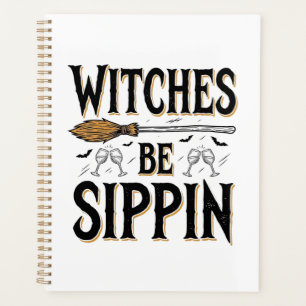 Heksen Zijn Slurpen Vintage Halloween Drink Shirt_ Planner