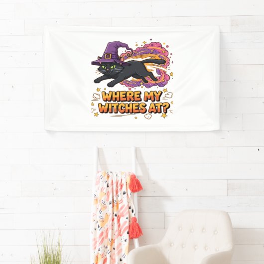 heksen zwarte kat Classic T-Shirt Spandoek (Insitu)