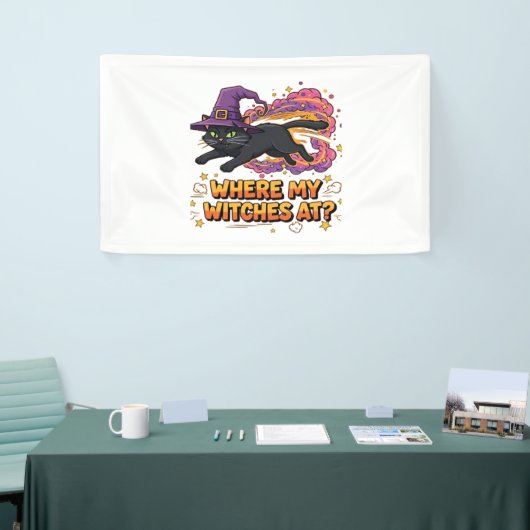 heksen zwarte kat Classic T-Shirt Spandoek (Beurs)