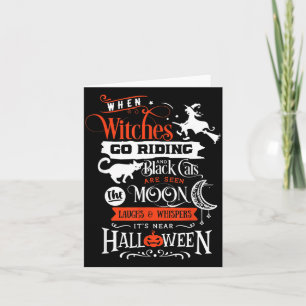 Heksen Zwarte Katten En Maan Halloween Kaart