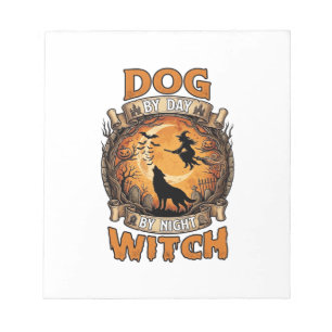 Heksenacht op Honden Dag Halloween Wolfmaan Vleerm Notitieblok