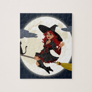 heksenbroomstokbroom legpuzzel