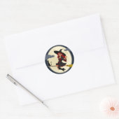 heksenbroomstokbroom ronde sticker (Envelop)