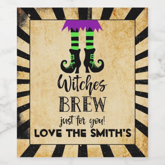 heksenbrouwsel halloween wijnfles wijn etiket (Enkel label)