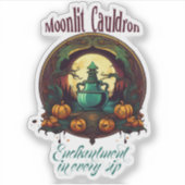 Heksenbrouwsel Maneschijn Ketel Etiket Sticker (Voorkant)