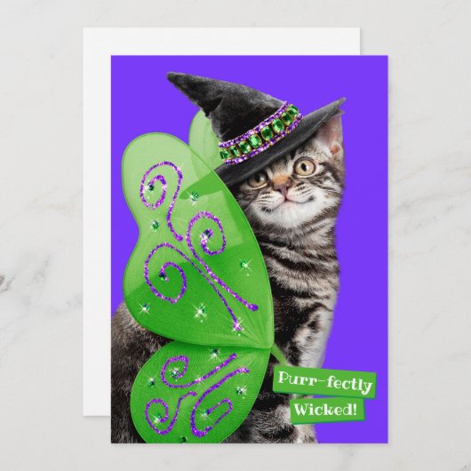 Heksenfee Kitten Kaart (Voorkant / Achterkant)