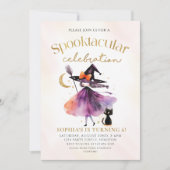 Heksenfeest met Halloween Verjaardagsfeest Kaart (Voorkant)