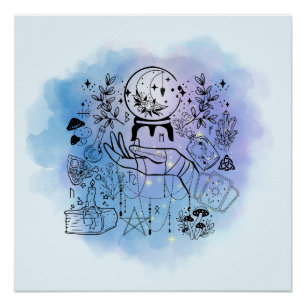 Heksengezicht: mystiek visionair ontwerp perfect poster