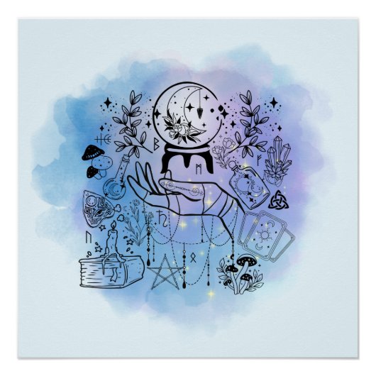 Heksengezicht: mystiek visionair ontwerp perfect poster (Voorkant)