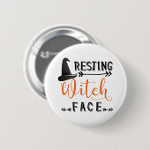 heksengezicht rust ronde button 5,7 cm (Voorkant /achterkant)