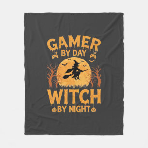Heksenheks Halloween-gamingontwerp Fleece Deken