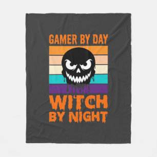 Heksenheks Halloween Retro Schedel Gamer Fleece Deken