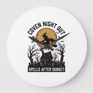 Heksenhemd met spookhuis-thema Halloween Grote Klok