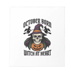 Heksenhemd Oktober Vintage Halloween Verjaardag De Notitieblok