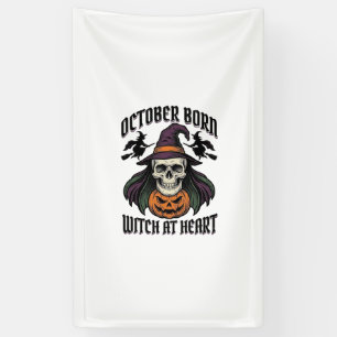 Heksenhemd Oktober Vintage Halloween Verjaardag De Spandoek