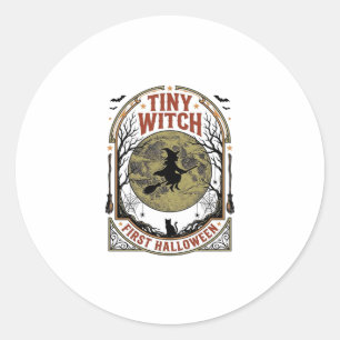 Heksenhemd voor baby's voor het eerste spookseizoe ronde sticker