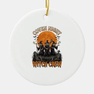 Heksenhemd voor Halloween Vintage Gegraveerde Cove Keramisch Ornament