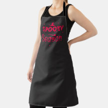 Heksenhoed apron met all-over print voor spookseiz