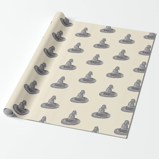 Heksenhoed Doodle Halloween Patroon Cadeaupapier (Uitgerold)