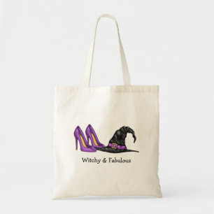 Heksenhoed en schoenen Whimsical Halloween Tote Bag