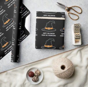 Heksenhoed Oranje Heksenhoed Fijne Halloween Zwart Cadeaupapier