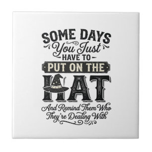 Heksenhoed Vintage Funny Halloween Typography Desi Tegeltje