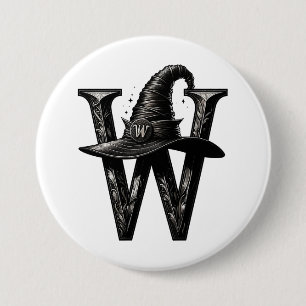 Heksenhoed Zwart Hoed Halloween Ronde Button 7,6 Cm