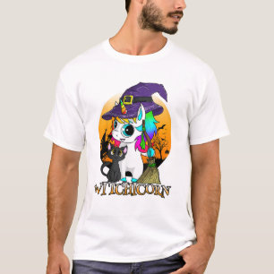 Heksenhoorn Eenhoorn Heks Halloween Zwarte Kat Ora T-shirt