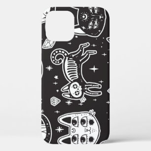 Heksenkat:  geïsoleerde illustratie iPhone 12 hoesje