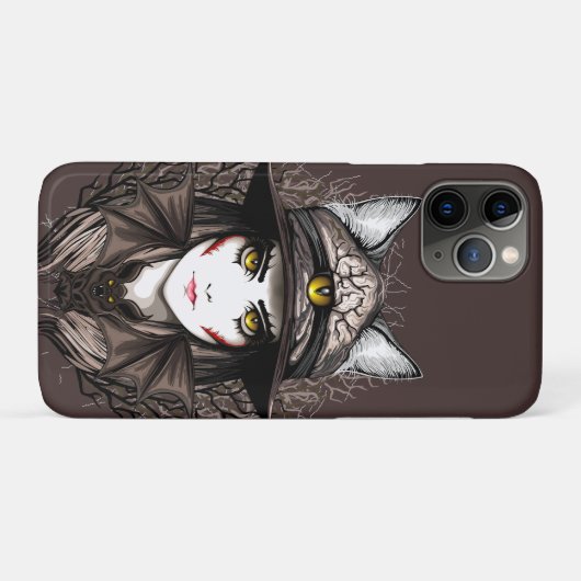 Heksenkat Halloween griezelig Schattige portret Case-Mate iPhone Case (Achterkant (horizontaal))