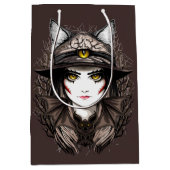 Heksenkat Halloween griezelig Schattige portret Medium Cadeauzakje (Voorkant)