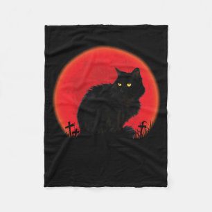 Heksenkat Halloween Kostuum Bloedmaan Zwarte Kat Fleece Deken