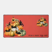 Heksenkat Jack O lantaarn Halloween Magic Gifts Bureaumat (Voorkant)