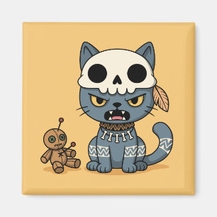 Heksenkat Voodoo Pop Yellow Magneet