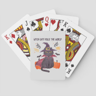 Heksenkatten regeren over de wereld pokerkaarten