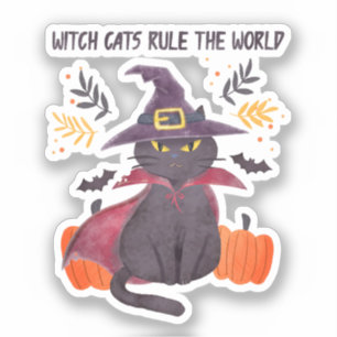 Heksenkatten regeren over de wereld sticker