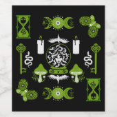 Heksenkern esthetische inrichting wijn etiket (Enkel label)