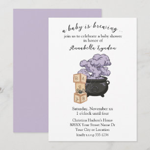 Heksenketel Halloween Baby Shower Kaart