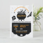 Heksenketel Halloween Party Uitnodiging (Staand voorkant)