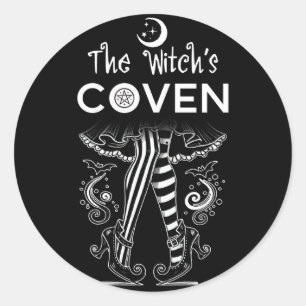 Heksenkring Heksenbenen Zwart Wit Halloween Ronde Sticker