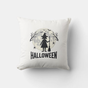 Heksenmaan Halloween Vintage Gravure Ontwerp_1 Kussen