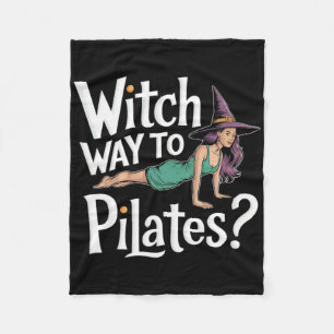 Heksenmanier naar Pilates Grappige Halloween Pilat Fleece Deken