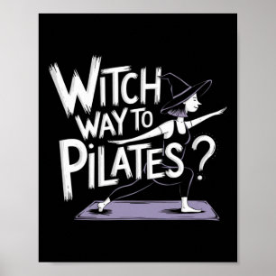Heksenmanier naar Pilates Grappige Halloween Pilat Poster